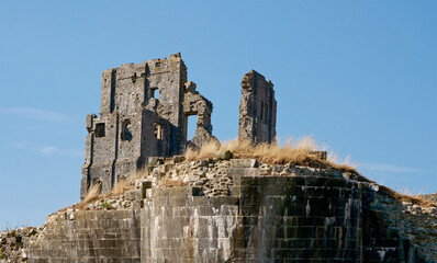 Archeological Ruins at Corfe Castle in Britain