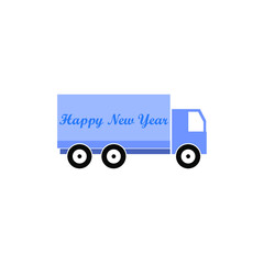 truck with the inscription Happy New Year, New Year mood vector illustration
