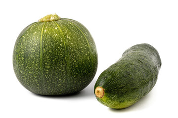 green zucchini isolated on white background
