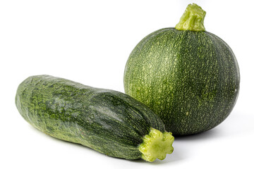 green zucchini isolated on white background