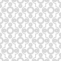 Colouring page, coloring book. Black and white geometric linear illustrations. Abstract seamless vector background. Line art pattern design. Easy to edit color and lines