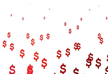 Light Red vector cover with Dollar signs.