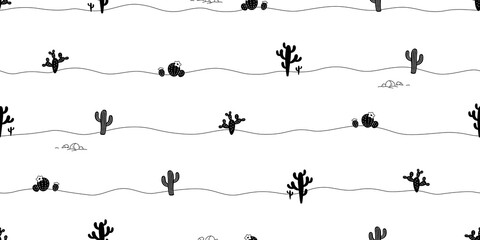 cactus seamless pattern vector Desert botanica flower garden plant cartoon tile background repeat wallpaper doodle scarf isolated illustration design