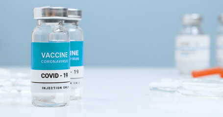 Corona virus Sars-Cov-2 experimental vaccine. Medicine infectious concept.