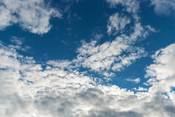 Picturesque blue sky with large beautiful clouds on a bright sunny day. Sky replacement template
