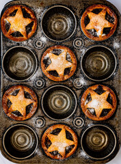 Christmas Mince Pies with Star Shaped Pastry Decorations