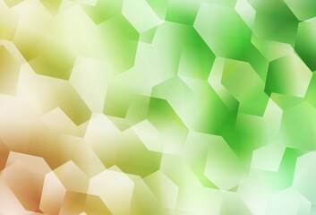 Light Green, Red vector background with hexagons.