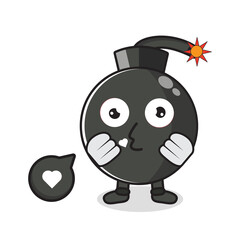 the bomb mascot fell in love white background vector illustration with design eps 10