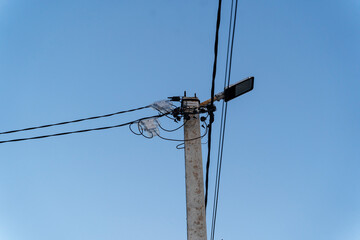 electricity meters on poles