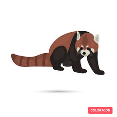 
Red panda color flat icon