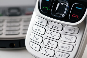 Mobile phones close up keypad