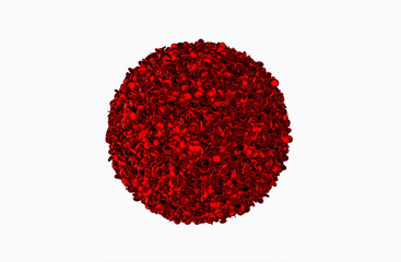 red ball on white eco materials.