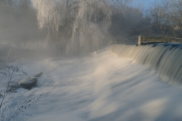 water flowing into the river