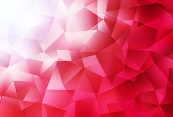 Light Red vector triangle mosaic template.