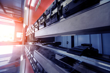 Modren hydraulic bending machine at metal manufactory