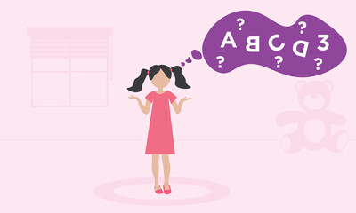 dyslexia concept - child with reading disorder