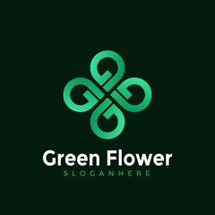 Green Flower Creative Modern Logo Design Vector Illustration