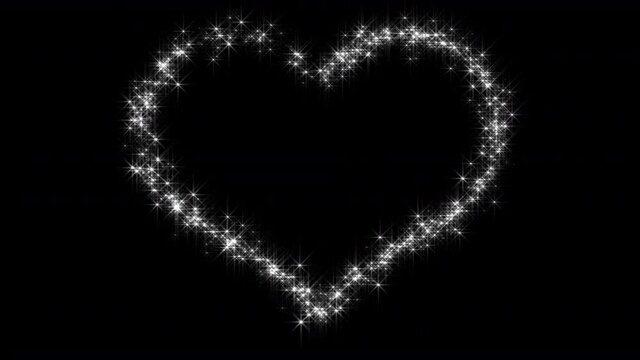 Glitter Heart Shining Particles background.