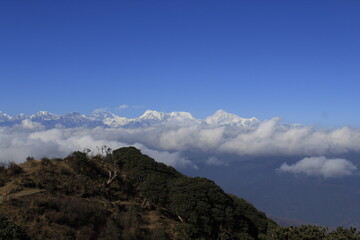 Beautiful view from the local hill summit at the Eastern Nepal