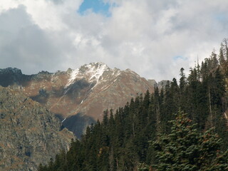 landscape with mountains and clouds