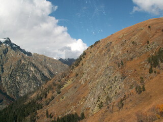 landscape with mountains and clouds