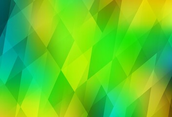 Fototapeta premium Light Green, Yellow vector background in polygonal style.