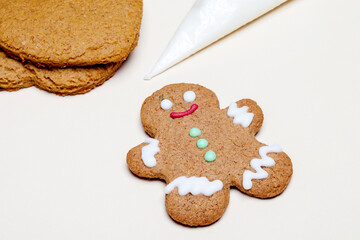 Gingerbread classic cookie hero isolated