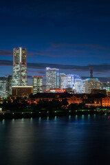 Obraz premium 大さん橋からの横浜みなとみらいの夜景