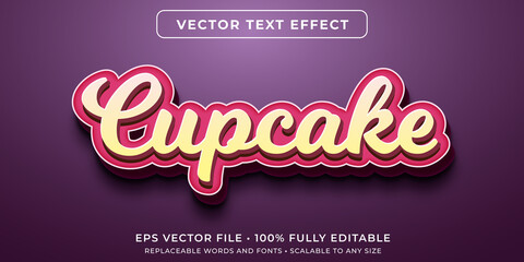 Editable text effect in sweet cupcake style