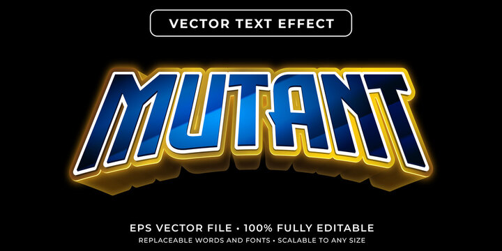 Editable text effect in superhero mutant style