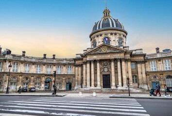 The beautiful palace of the Institute of France in Paris