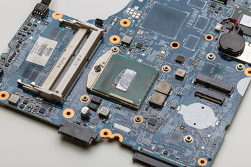 Fototapeta premium old dried thermal paste, CPU thermal paste substitutes on laptop