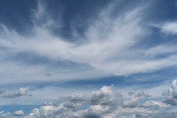 Fototapeta na wymiar blue sky with white clouds in winter