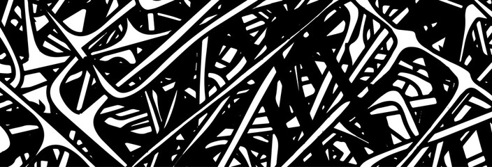 Grunge texture is black and white. Abstract patterns are chaotic