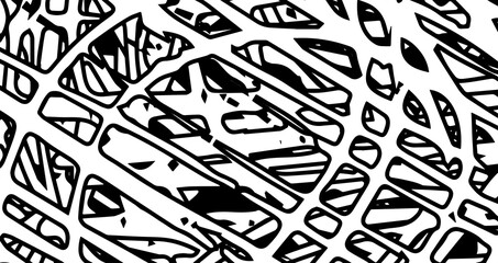 Grunge texture is black and white. Abstract patterns are chaotic