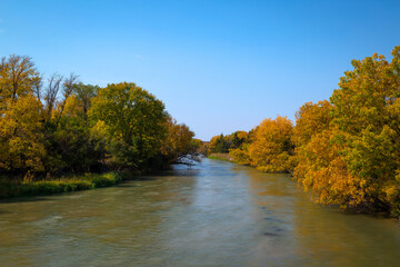 autumn landscape with river