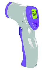 Contactless  infrared thermometer for body temperature. Realistic thermometer vector illustration isolated on white background