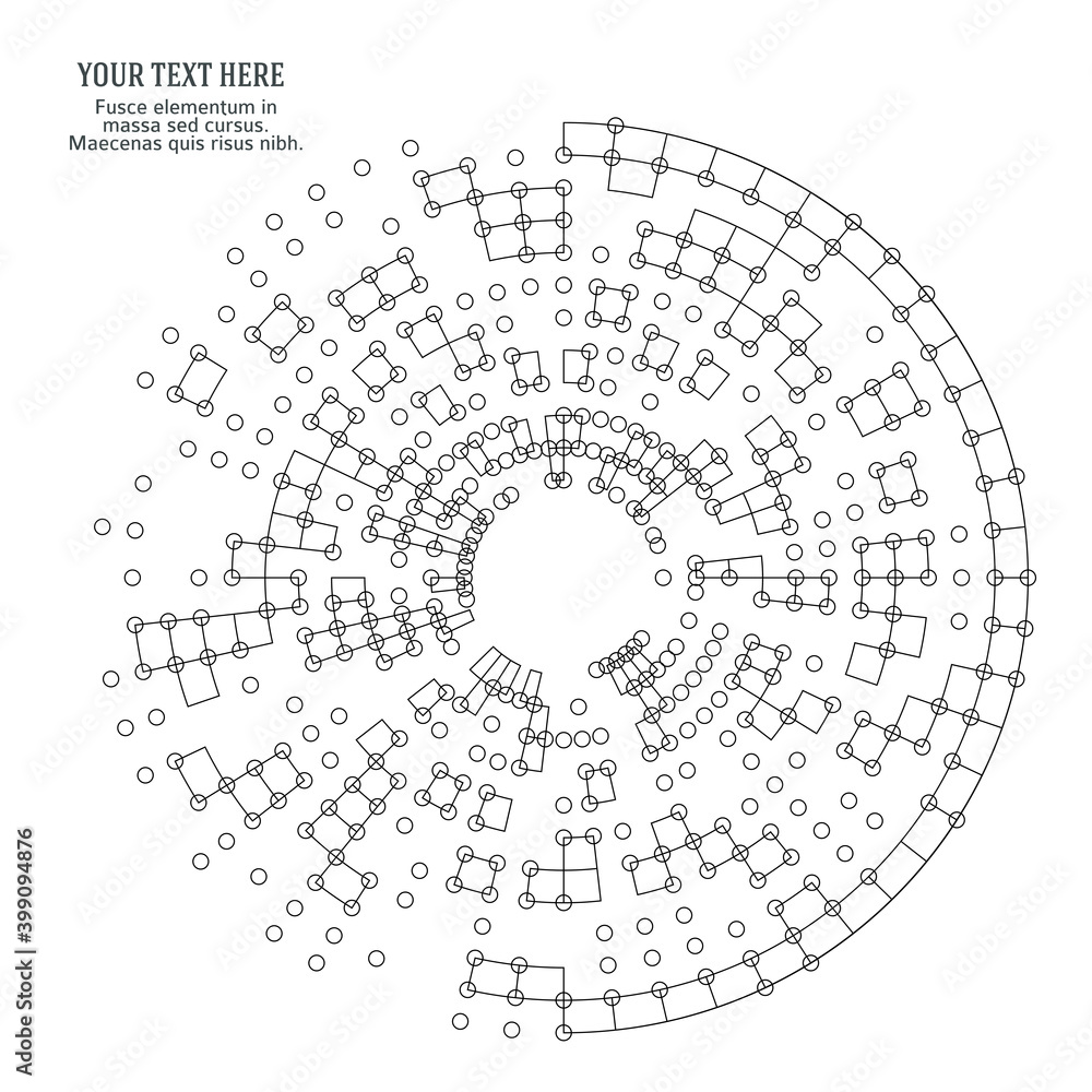Poster design elements symbol editable icon halftone circle pattern black on white background