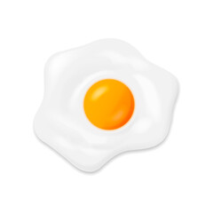 Fried egg isolated on white background. Vector illustration.