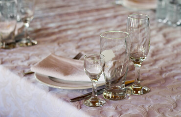 Table setting for food and drink