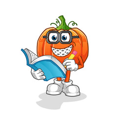 pumpkin geek cartoon. cartoon mascot vector