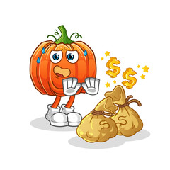 pumpkin refuse money illustration. character vector