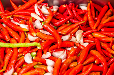 Chili, Garlic and Onion Vegetables Thailand Southeast Asia