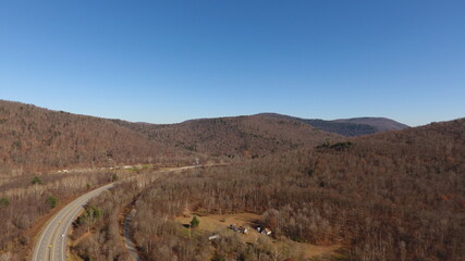 Aerial view of remote highway