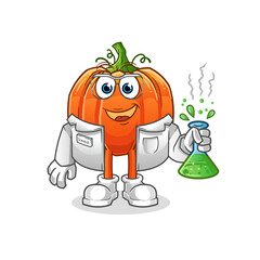 Obraz premium pumpkin scientist character. cartoon mascot vector