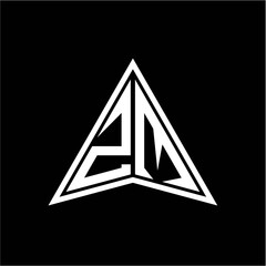 Z M initials in the form of a modern minimalist arrow. perfect for letters, game profiles, computer arrows and more