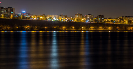 Galati Town and Danube River by night, Romania