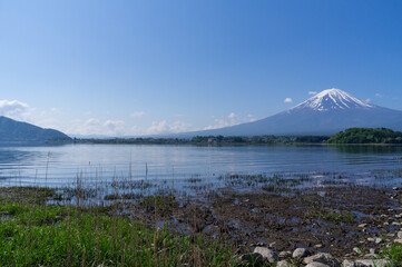 河口湖と富士山