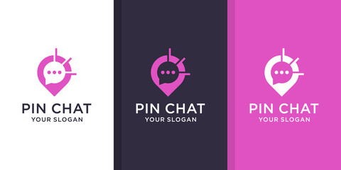 Pin chat logo design inspiration