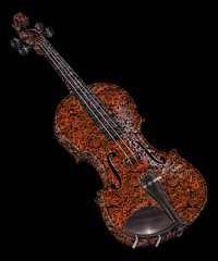 Arabic violin in the form of Arabic letters. Arab music culture